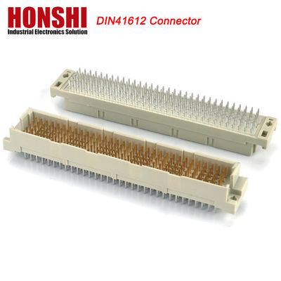Δικαιόγωνο PCB 128 Pin DIN 41612 Euro Female Connector με κλειδαριά πίνακα Pbt Grey