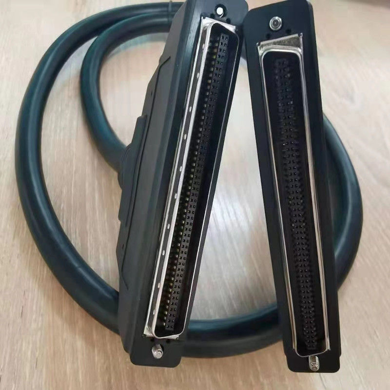 HPDB 100 Pin MDR Connector Συγκρότημα καλωδίου SCSI Μαύρο σύρμα με υλικό επαφής από χαλκό