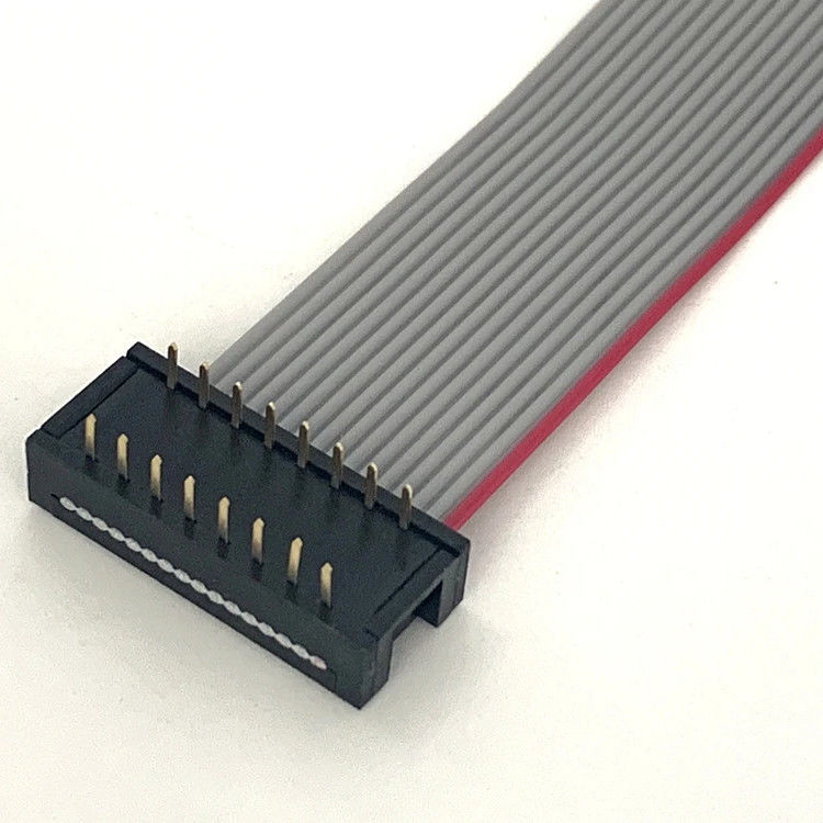 DIP Plug Grey Flat Cable Assembly 16 Pin Ribbon Cable UL2651 28awg 2.54mm Στροφή
