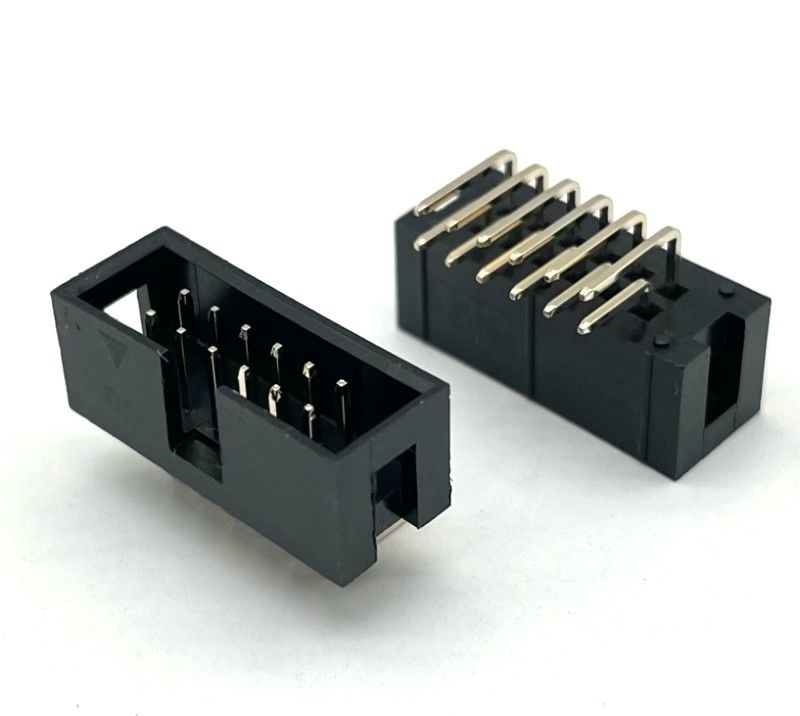 Δικαίωμα γωνία συνδετήρα επικεφαλής DIP PCB DC3 12 πινών επικεφαλίδες 2.54mm Pitch