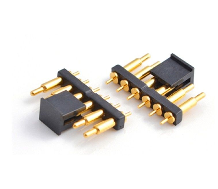 Προσαρμοσμένο 2.54mm Pitch Male 6 Pin 1.5mm PCB Connector Πηγή φορτισμένο Pogo Pin Connector