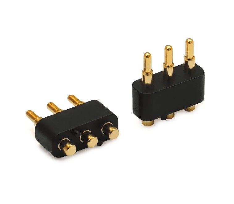 3.0mm διάταξη 3pin Χρυσό επιχρισμένο SMT τύπου Αυτοκινητοβιομηχανικό χάλκινο Pogo Pin Connector για pcb