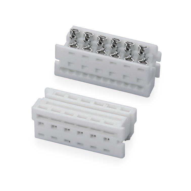 1.27 χιλιοστόμετρος λευκός σύνδεσμος IDC 4 6 8 10 20 24 Pin Flat Cable Connector