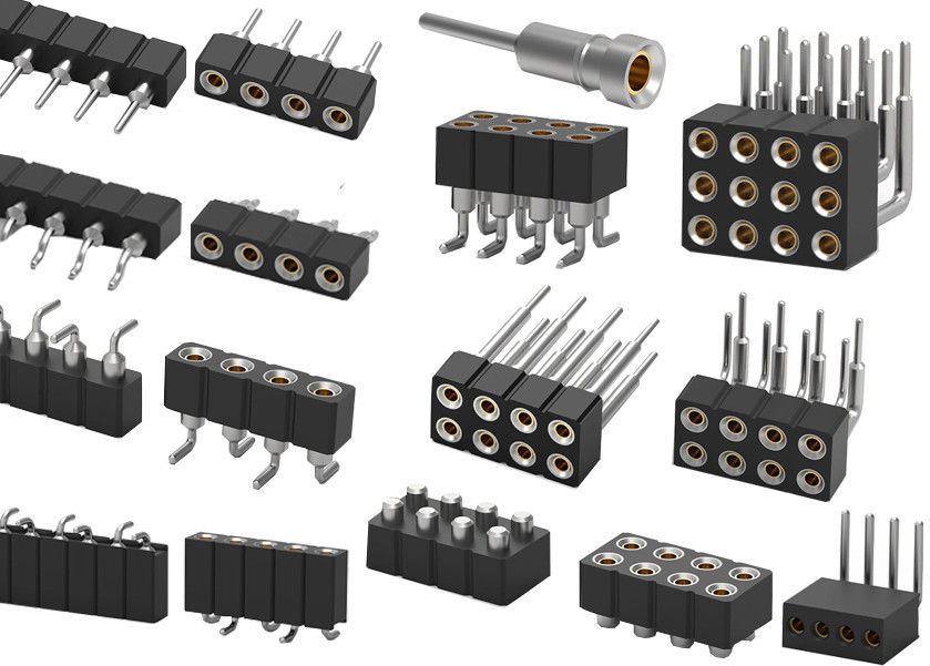 Δύο σειρές PCB στρογγυλή πιν επικεφαλίδα σύνδεσμος Εργασμένο θηλυκό επικεφαλίδα 1,27mm 2,0mm 2,54mm