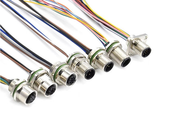 M12 Series Circular Connector Male Plug 5pin rear screw Panel mounting M16*1.5 PG9