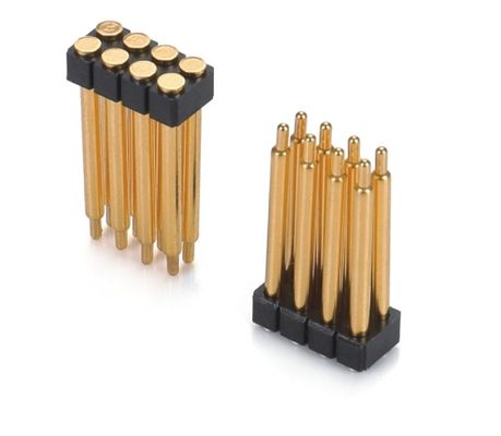 2.54mm 10 Pin Διπλή σειρά Προσαρμογή Pogo Pin Connector Χρυσό επιχρυσωμένο SMT