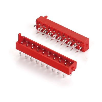 2.54mm Pitch IDC Plug PCB Connector Straight TYPE Micro Match Κόκκινο καλώδιο αρσενικό σύνδεσμο
