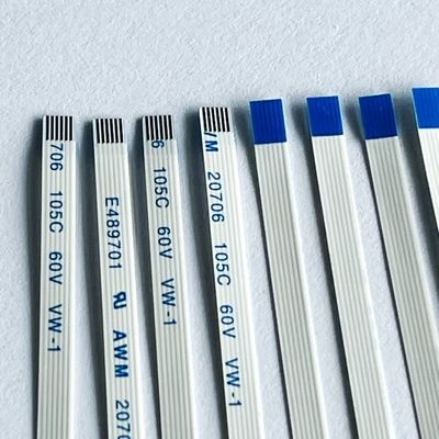 6 Pin FFC Flat Cable Custom Awm 20706 105c 60v Vw-1 0,5 mm Στροφή FFC FPC καλώδιο